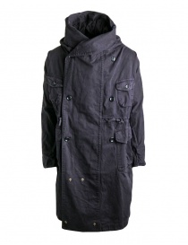 Mens coats online: Kapital coat in black cotton