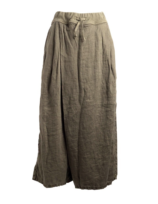 Kapital skirt pants in hemp with drawstring EK-597 KHA womens trousers online shopping