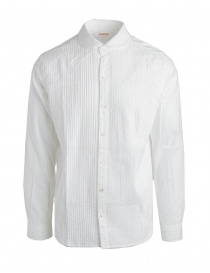 Camicia bianca Kapital con plissettatura K1507LS243 WHITE order online
