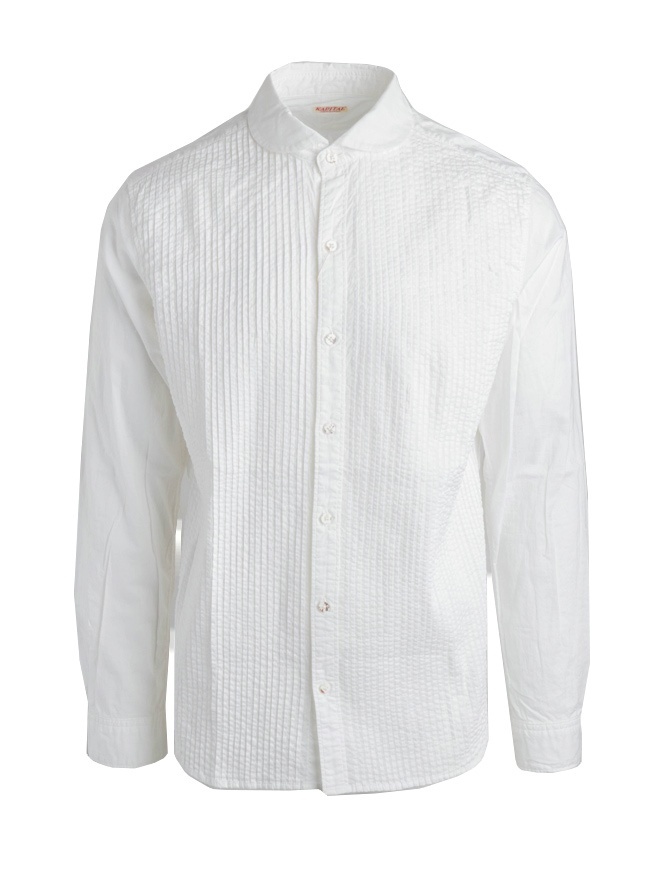 Camicia bianca Kapital con plissettatura K1507LS243 WHITE camicie uomo online shopping