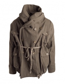 Mens coats online: Kapital coat in khaki wool blend