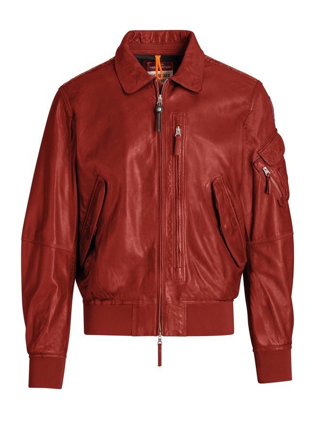 Parajumpers Brigadier red bomber PMJCKLE01 BRIGADIER LEA RED mens jackets online shopping