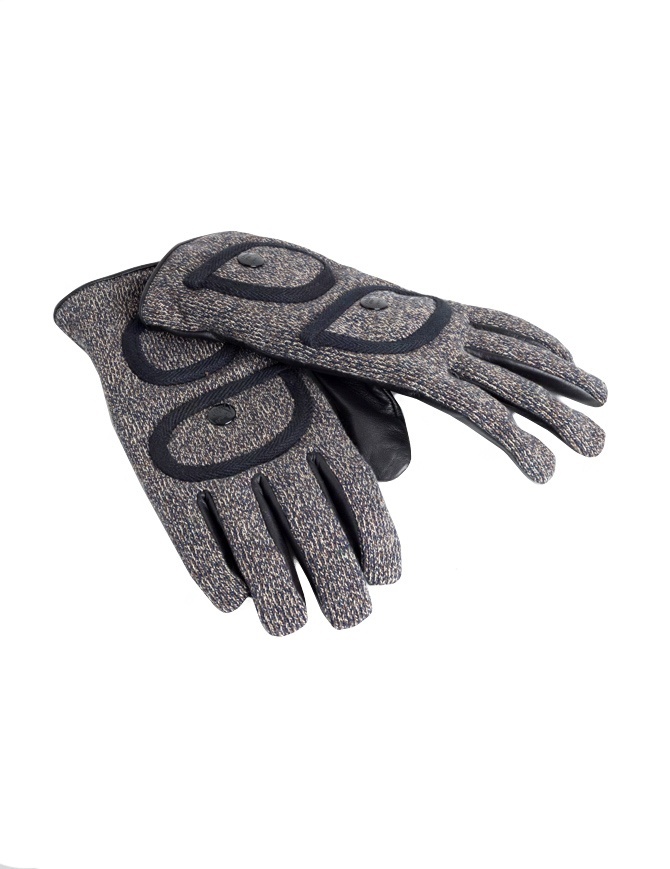 Kapital gloves in leather and cotton with pockets K1711XG624 CHARCOAL GLOVES