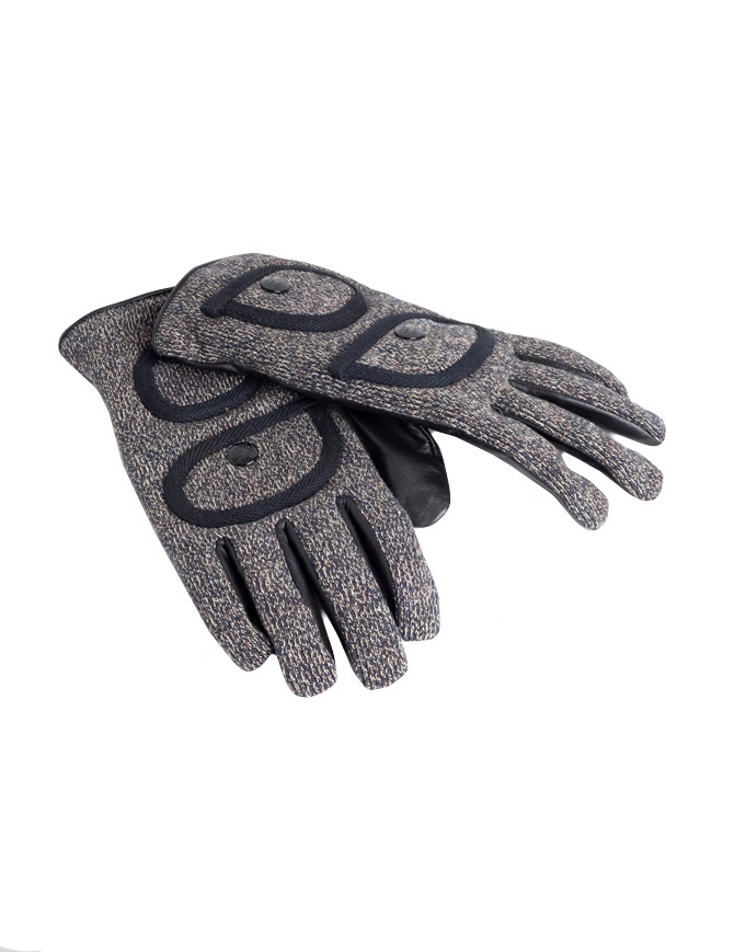 Kapital gloves in leather and cotton with pockets K1711XG624 CHARCOAL GLOVES gloves online shopping