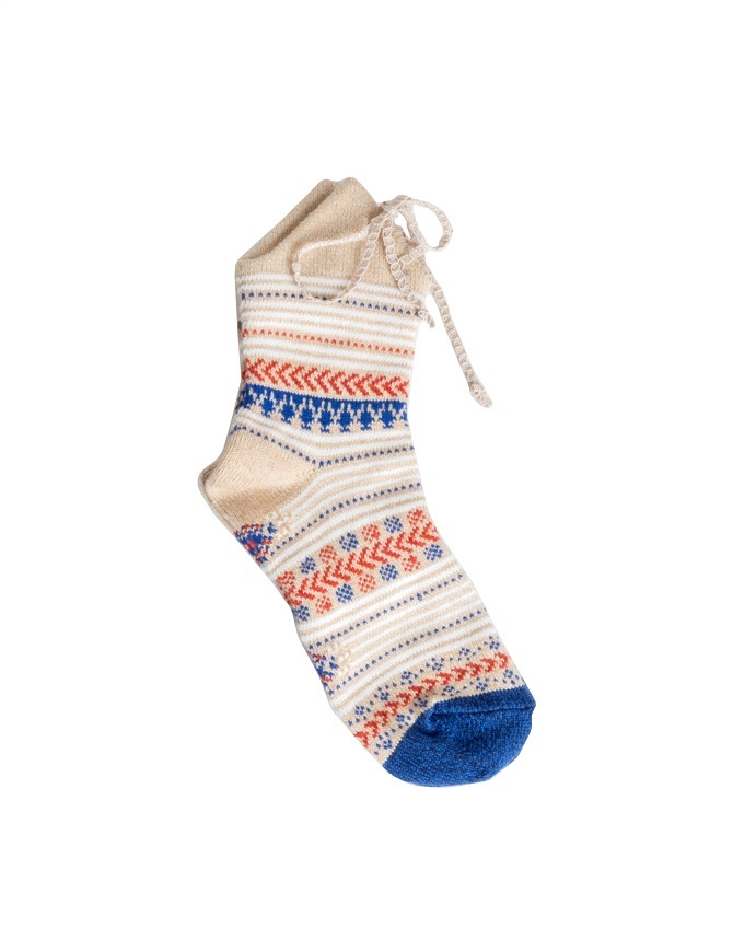 Kapital ecru socks with laces K1504XG342 ECRU