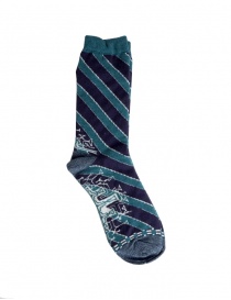 Calzini Kapital a righe verdi e blu K1604XG572 SOCKS GREEN