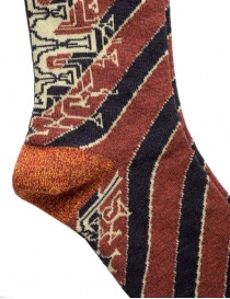 Kapital socks with black and rust stripes buy online