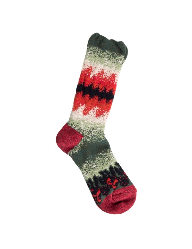 Kapital green and red socks K1806XG617 GREEN SOCKS socks online shopping