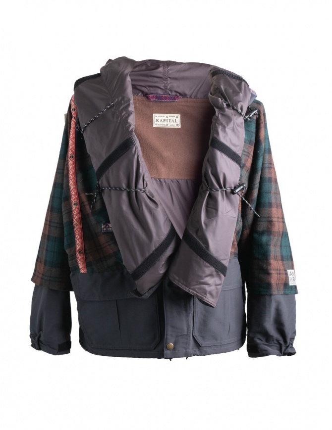 Giacca Kapital Kamakura marrone e verde K1711LJ216 BROUN PARKA giubbini uomo online shopping