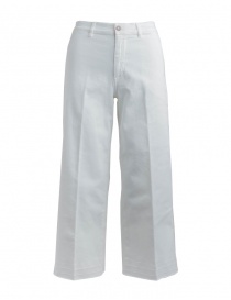 Jeans donna online: Jeans Avantgardenim bianco a palazzo
