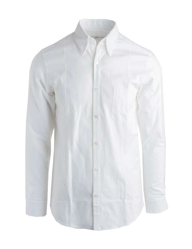 Golden Goose shirt in white piquet cotton G34MP522.A1 WHITE mens shirts online shopping