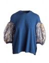 Maglia Kapital blu con maniche a sbuffo in tulle acquista online KOR802SC45 IDG