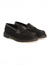 Adieu Type 5 loafer in black perforated fabric TYPE-5-RESILLA-POLIDO-BLK