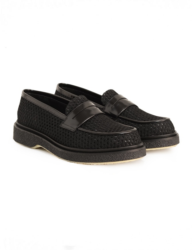 Mocassino Adieu Type 5 in tessuto traforato nero TYPE-5-RESILLA-POLIDO-BLK calzature uomo online shopping