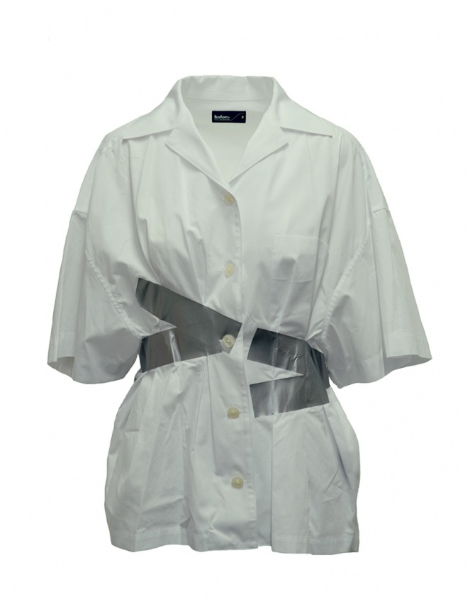 Camicia Kolor bianca a bande argento 19SCL-B03151 WHITE camicie donna online shopping