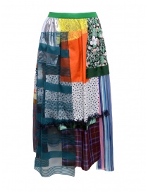Kolor skirt light tone patchwork 19SCL-S01151 LIGHT TONE