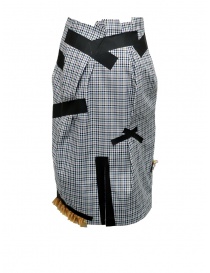Kolor skirt with blue white black checkered pattern