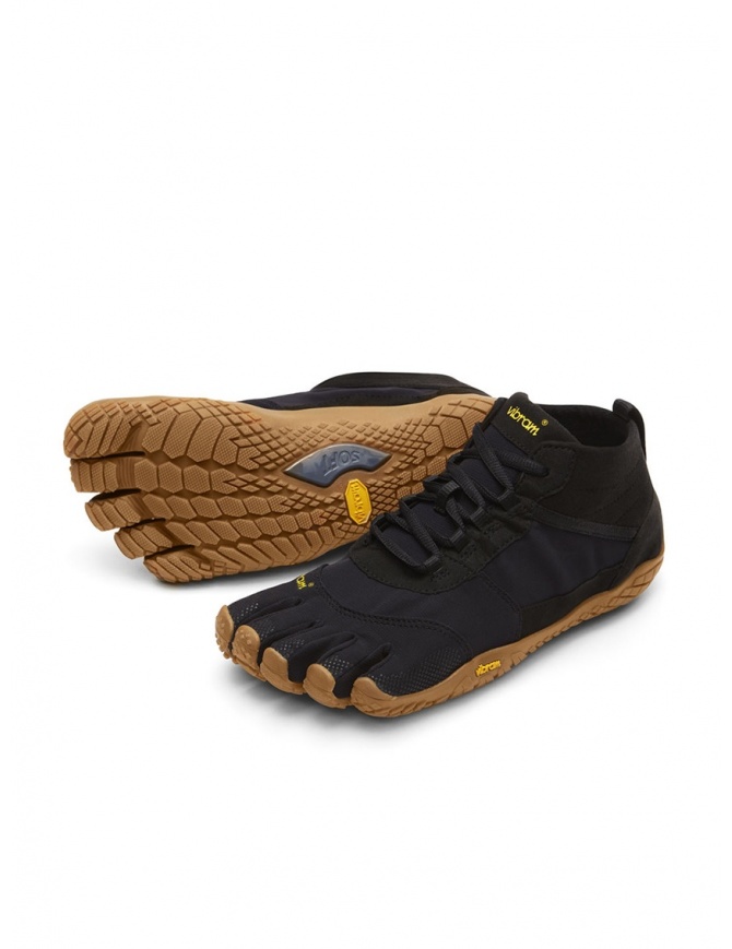 Scarpa nera Vibram Fivefingers con suola marrone 18M-W7401 V-TREK FIVEFINGERS calzature uomo online shopping