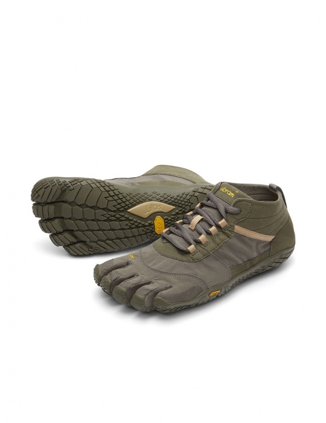 Vibram Fivefingers V-TREK men's army green and grey shoes 18M-W7402 V-TREK FIVEFINGERS mens shoes online shopping