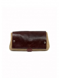 Delle Cose bordeaux and beige calf leather wallet online
