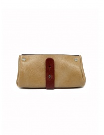 Delle Cose bordeaux and beige calf leather wallet