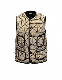 Mens vests online: Kapital vest beige and black with pockets