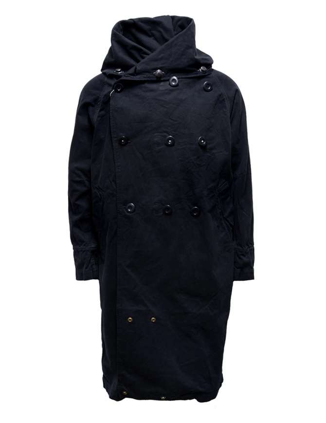 Kapital black coat with multiple closures EK-447 BLACK