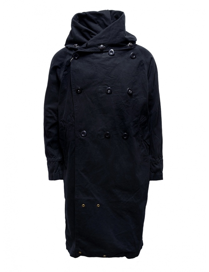 Kapital black coat with multiple closures EK-447 BLACK mens coats online shopping