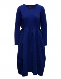 Kapital long sleeve electric blue cotton dress EK-463-BLUE