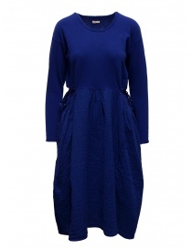 Kapital long sleeve electric blue cotton dress EK-463-BLUE order online