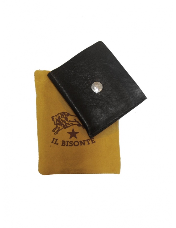 Il Bisonte black leather small wallet C0646 P NERO wallets online shopping