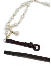 As Know As necklace with white pearls black buckle