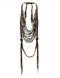 Share-Spirit necklace in suede and green pearls on discount sales online