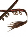 Collana Share-Spirit in pelle scamosciata e perle verdi TOP DARK BROWN FA 432 acquista online