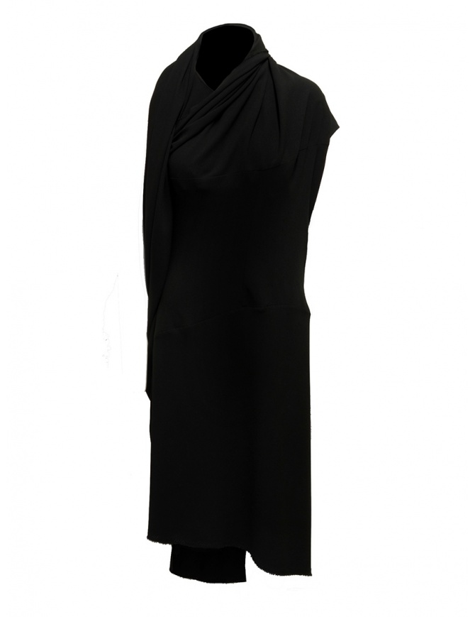 Marc Le Bihan black dress with multiple closures 2158 NERO womens dresses online shopping