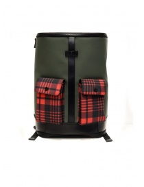 Frequent Flyer Captain green backpack red tartan pockets CAPTAIN M GREEN/TARTAN RED order online