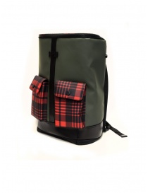 Frequent Flyer Captain green backpack red tartan pockets buy online