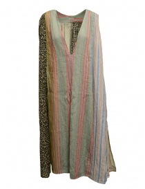 Kapital linen and cotton pastel patchwork dress K1904OP120 PASTEL