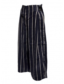 Pantaloni Kapital cropped blu navy a strisce acquista online
