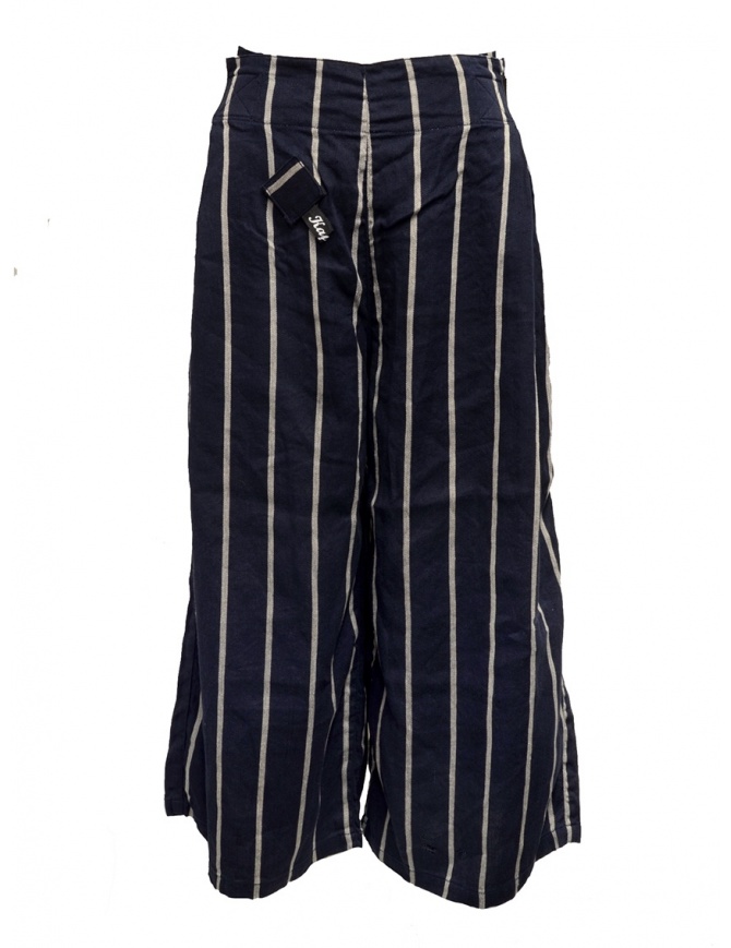 Kapital navy striped cropped trousers K1905LP189 NAVY womens trousers online shopping