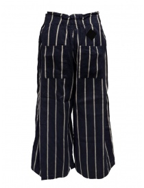 Pantaloni Kapital cropped blu navy a strisce prezzo