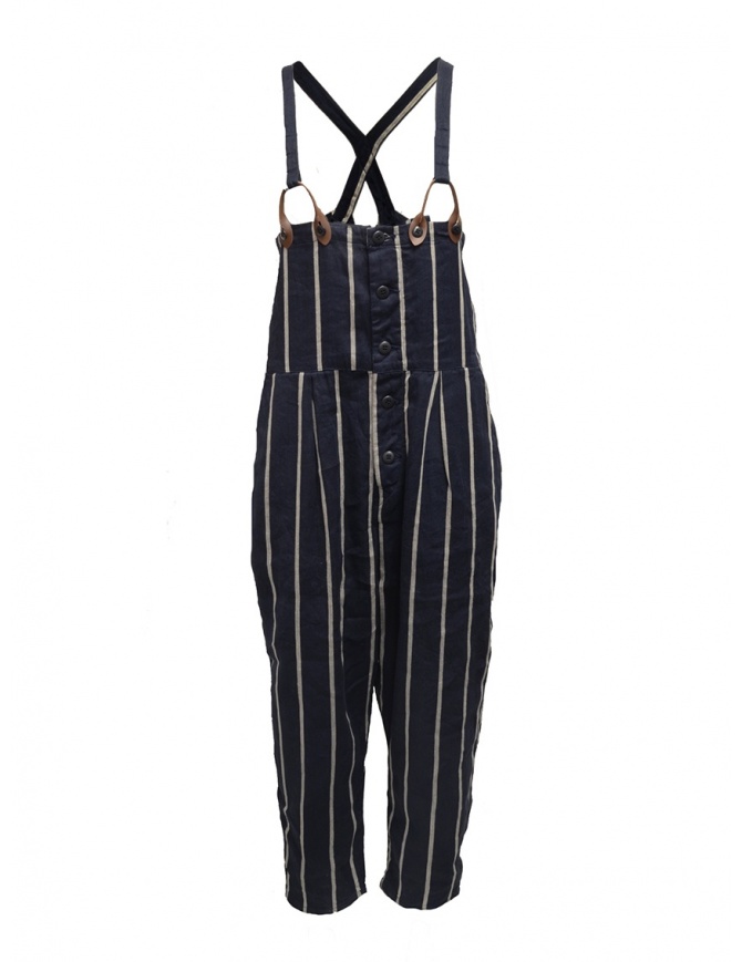 Kapital navy blue striped dungarees K1905OP191 NAVY womens trousers online shopping
