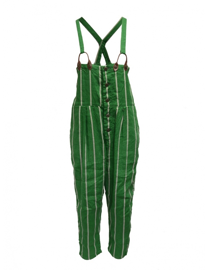 Kapital green striped dungarees K1905OP191 GREEN Kapital green striped dungarees K1905OP191 GREEN womens trousers online shopping