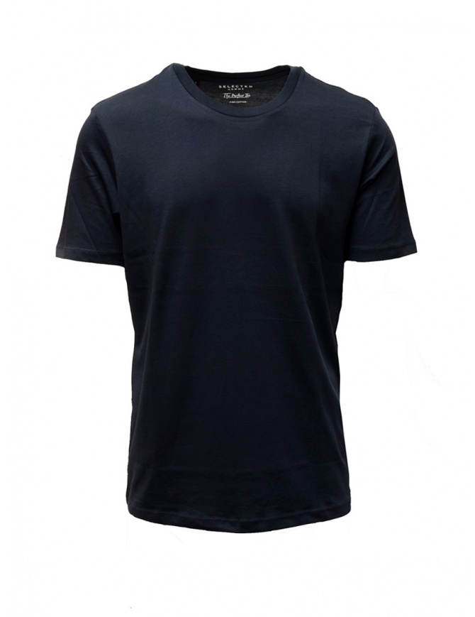 Selected Homme dark sapphire blue simple t-shirt 16057141 DARK SAPPHIRE mens t shirts online shopping