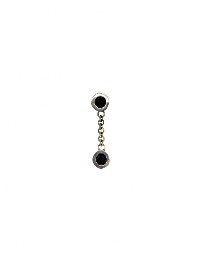 Orecchino Guidi pendente in argento e pelle G-OR03A SILVER 925 BLKT preziosi online shopping