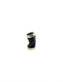 Anello Guidi tubolare in argento e pelle nera G-AN01P