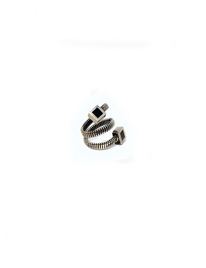 Guidi spiral ring with squares in silver G-AN07 SILVER 925 BLKT jewels online shopping