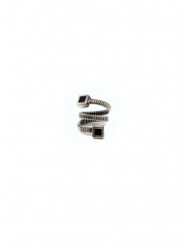 Guidi spiral ring with squares in silver