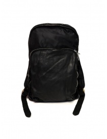 Guidi SP05 black expandable backpack in horse leather and nylon price