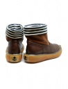 Stivaletto Kapital in pelle marrone con strisce bianche e blu EK 12 BROWN prezzo